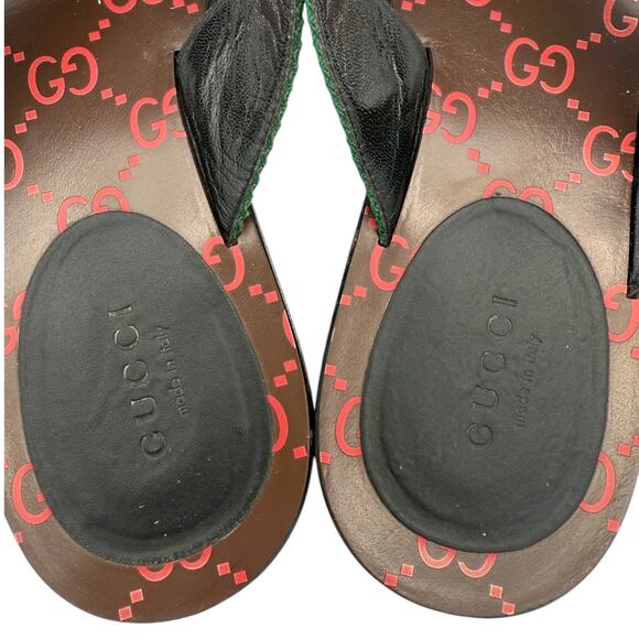 Gucci Kika Interlocking GG Web Thong Flip Flop Sandals EU 38.5 US 8.50 - Picture 7 of 14